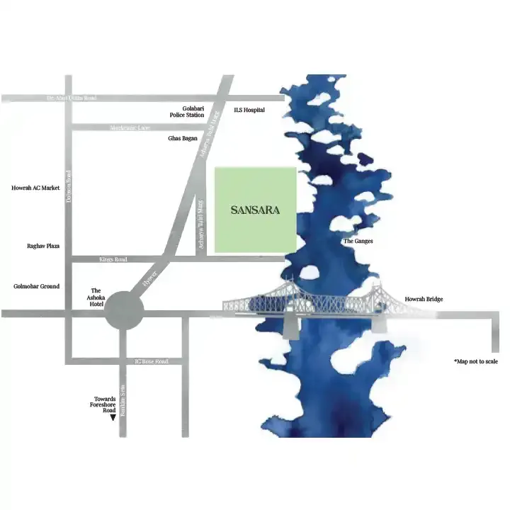 PS Sansara location map, Howrah